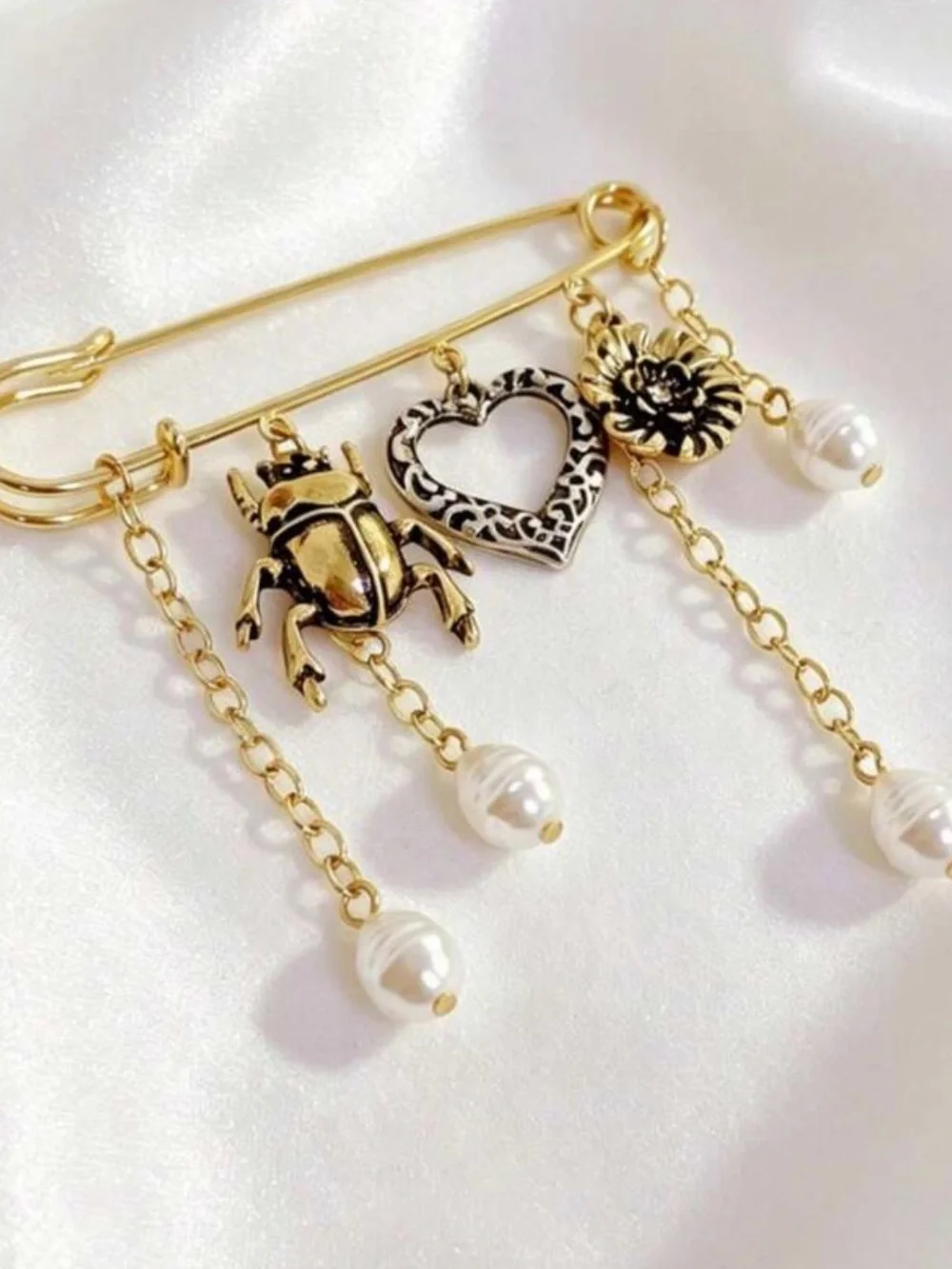 Multiple charm Pin Brooch